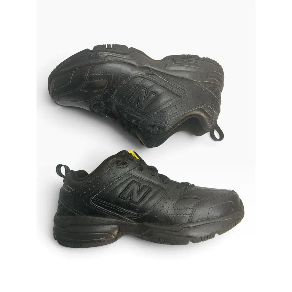 New Balance Men's 608 v2 MX608V2B Triple Black Leather Training Shoes Size 6.5 W